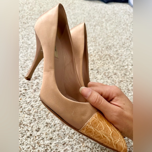 Prada Satin Heel with Croc Embossed Toe Sz 38 - Picture 6 of 7